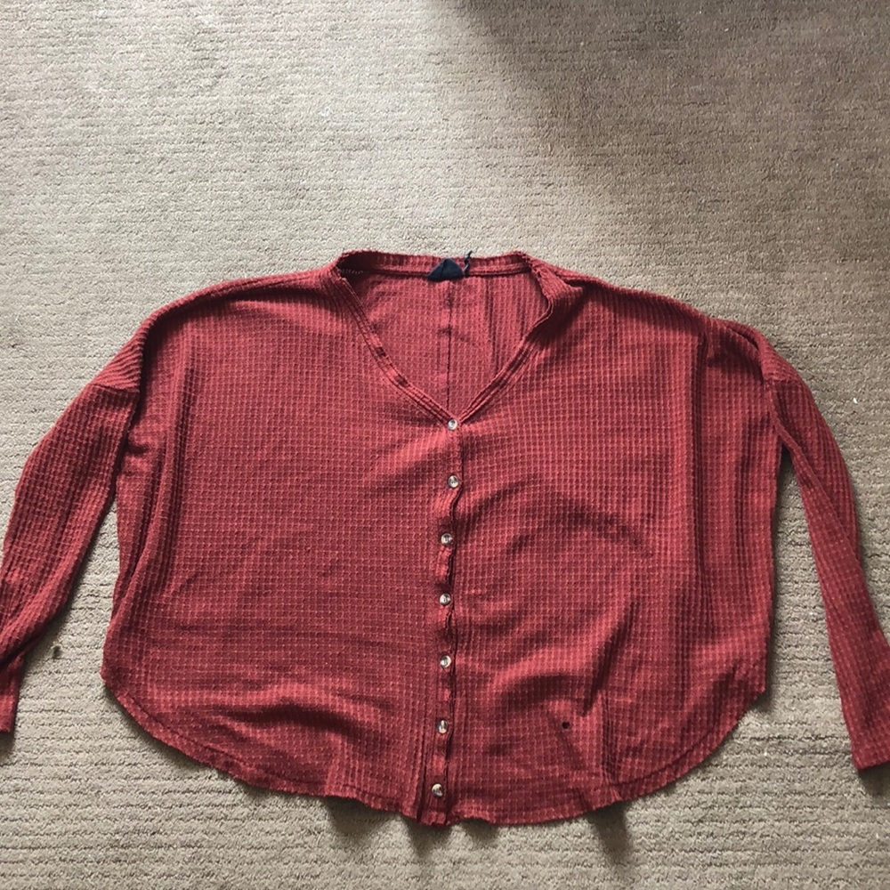 Burgundy pajama shirt from Urban